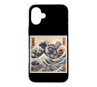 Gomi Kaiju Raccoon Trash Panda Great Wave Case for iPhone 16 Plus