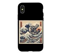 Gomi Kaiju Raccoon Trash Panda Great Wave Case for iPhone X/XS