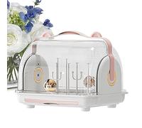 Gomice Baby Feeding Bottle Dryer | Sterilizer And Dryer With Easy-Carry Handle - With Dustproof Lid And Drain Board, Travel Rack For Kitchen Dish Easy-Carry Handle
