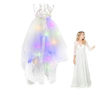 Gomice Bridal Shower Veil - Bridal Veils for Wedding - LED Bride Wedding Veil Light Up Bridal Veils with Hair Clip Tulle Wedding Hair Piece Club