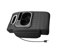 Gomice Car Armrest Cover with Cup Holder - Auto Arm Rest Heightening Pad,Multifunctional Car Armrest Cushion with Cup Holder & Tissue Box, Auto Accessories for Road Trips, Commuting, Front Seat