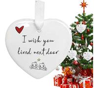 Gomice Ceramic Heart -I Wishs You Lived Next Door Heart Hanging Ornament Decorations - Ceramic Heart Pendant For Tree Neighbour Friendship