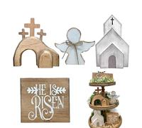 Gomice Easter Resurrection Scene Set, Easter Resurrection Scene Ornament - Empty Tomb Figurines Home Decor Nativity Set for Kids He is Risen Easter Decor