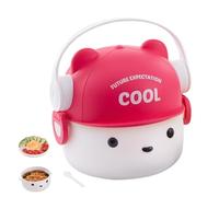 Gomice Lunch Box for Toddler | Cute Bear Double-Layer 800ML Sandwich Containers | Toddler Bowls for Salad Prep Portion Control Healthy Eating Breakfast Kids Meal Road Trips