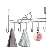 Gomice Over The Door Hanger, 7 Hooks Heavy Duty Cat Shaped Door Hanger | Door Hanger Hook for Living Room Bathroom Bedroom and Kitchen, Door Coat Rack for Clothes Hat Towel