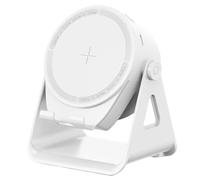 Gomice Phone Stand with Speaker, Wireless Induction Speaker Stand with Light, 360 Degree Rotation Intelligent Sensing Interaction Electronics for Travel Outdoor Car Nightstand Desk Bathroom Shower