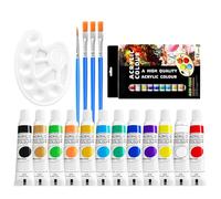 Gomice Watercolour Paint Set, Acrylic Paint Set, Portable 12 Colors Watercolor Paint Palette Kit, Water Colour Paints Tubes with Paint Brush, Watercolor Crafts Paints Kit for Adults, Kids, Artists