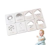 Gomice Weather Board,Kids Weather Learning Toys Board - Portable Weather Wooden Puzzles, Educational Weather Puzzle Toys for Toddler Children Kids