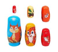 Gomice Wooden Nesting Dolls - Wooden Squirrel Theme Nesting Dolls | Table Ornament, Room Decor, for Kids & Adults, Enhances Living Room & Bedroom Aesthetics