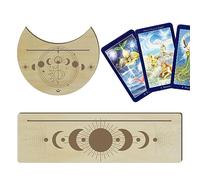 Gomice Wooden Tarot Card Holder, Oracle Card Display Stands - Moon Shape and Rectangle Card Holder, Tarot Altar Bracket for Witch Divination Ceremonial Supplies