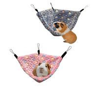 GOMICRAFT Pack of 2 Hanging Corner Hammock with Hooks for Rats, Squirrels, Sugar Gliders, Guinea Pigs, Hamsters, Hedgehogs, Ferrets and Other Small Animals. Perfect for Pet Critter Cages.