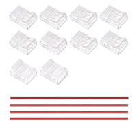 GOMING 12mm Double Row COB LED Strip Connector Kit 8Pcs Strip to Wire Transparent Gapless Connectors 2Pcs Strip to Strip Connectors 4Pcs 10cm Extension Wires for Double Row COB LED Strip