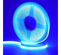 GOMING 12V 5mm Width Blue COB LED Strip Light 16.4ft(5M) Uniform Glow 400LEDs/M Flexible Not Waterproof IP20 LED Tape Lights for DIY Bedroom Kitchen Home Decor(No Power Supply)