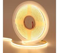 GOMING 12V 5mm Width COB LED Strip Light Warm White 3000K 16.4ft(5M) CRI 93+ Uniform Glow 400LEDs/M Flexible Not Waterproof IP20 LED Tape Lights for DIY Bedroom Kitchen Home Decor(No Power Supply)