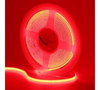GOMING 12V 5mm Width Red COB LED Strip Light 16.4ft(5M) Uniform Glow 400LEDs/M Flexible Not Waterproof IP20 LED Tape Lights for DIY Bedroom Kitchen Home Decor(No Power Supply)