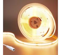 GOMING 24V 5M COB LED Strip Light Warm White 3000K CRI 93+ 4500lm Uniform Glow Dotless 480LEDs/M Flexible Not Waterproof IP20 LED Tape Lights for DIY Bedroom Kitchen Home Decor(No Power Supply)