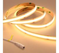 GOMING 24V Super Bright COB LED Strip Light Warm White 3000K 5M 2050LM/M 14.5W/M CRI 93+ High Density 480LED/M IP20 Not Waterproof LED Tape Lights for DIY Bedroom Home Decor(No Power Supply)