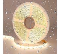 GOMING 32.8ft(10M) DC 24V Double Row COB LED Strip Light Natural White 4000K IP65 Waterproof 6000LEDs CRI 93+ 20000lm Uniform Glow Dotless Flexible LED Tape Lights for DIY Home Decor(No Power Supply)