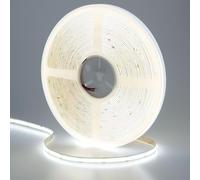 GOMING 49.2ft/15M DC 24V COB LED Strip Light Cool White 6000K 5760LEDs CRI 93+ 11000lm Uniform Glow Not Waterproof IP20 Flexible LED Tape Lights for DIY Cabinet Bedroom Home Decor(No Power Supply)