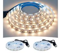 GOMING 5V USB LED Strip Light Natural White 4000K USB Powered 4M (2pcs x 6.6ft) 240LEDs Flexible SMD2835 No-Waterproof IP20 LED Tape Lights