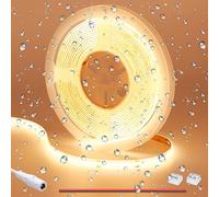 GOMING DC 12V COB LED Strip Light Warm White 3000K IP65 Waterproof 16.4ft(5M) 1560LEDs CRI 93+ Uniform Glow Flexible LED Tape Lights for DIY Bedroom Kitchen Home Decor(No Power Supply)