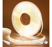 GOMING DC 24V 10M COB LED Strip Light Warm White 3000K 3120LEDs CRI 93+ 6300lm Uniform Glow Flexible Not Waterproof IP20 LED Tape Lights for DIY Bedroom Kitchen Home Decor(No Power Supply)