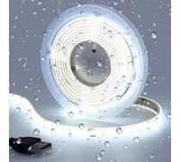 GOMING DC 5V USB COB LED Strip Light Cool White 6000K IP65 Waterproof CRI 93+ USB Powered 6.6ft/2M 320LEDs/M Flexible LED Tape Lights for TV Backlight Cabinet Home DIY Lighting