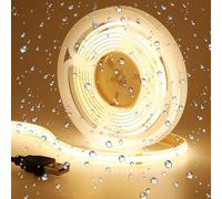 GOMING DC 5V USB COB LED Strip Light Warm White 3000K Dimmable IP65 Waterproof CRI 93+ USB Powered 6.6ft/2M 320LEDs/M Flexible LED Tape Lights for TV Backlight Cabinet Home DIY Lighting