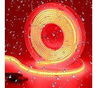 GOMING DC 5V USB COB Red LED Strip Light IP65 Waterproof USB Powered 6.6ft/2M 320LEDs/M Flexible LED Tape Lights for TV Backlight Cabinet Home DIY Lighting