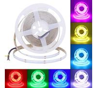 GOMING Linear Spotlight 24V 5M COB RGB LED Strip Light 576LEDs/M 14W/M High Brightness No-Waterproof IP20 LED Tape Lights for DIY Bedroom Home Decoration(Power Supply&Controller NOT Included)