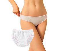 goMinisan - Women's 5 Briefs Individually Wrapped 100% Cotton Disposable Disposable Hospital Maternity Postpartum Panties Pregnant Travel, White, S