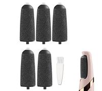 GOMINYUF 5 x Black Coarse Roller Refills Compatible with Finishing Touch Pedi Power Tool File with Cleaning Brush