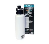 GoMist Misting & Drinking Bottle | Rechargeable Mist & Sip Water Bottle | Quick Charge USB-C Port | 2-Speed Mist Function | Stainless-Steel Double Wall Insulation, 40 oz (Polar White)