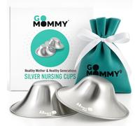 GoMommy The Original Silver Nursing Cups, Nipple Shields for Newborn, Protector Breastfeeding, Covers No Need Cream, Newborn Essentials Must Haves, Regular