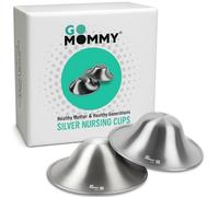 GoMommy The Original Silver Nursing Cups, Nipple Shields for Newborn, Protector Breastfeeding, Covers No Need Cream, Newborn Essentials Must Haves, Regular