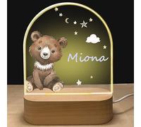 GOMOVING Baby Boy Night Light - Personalised Children's Night Light with Name and Date, Christening Gift for Baby Boys, Birth Gift