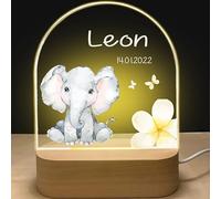 GOMOVING Newborn Night Light with Name and Date, Personalised Baby Boys Gifts - Baby Night Lights, 1 Year Old Girl and Boy, Unique Newborn Baby Christening Gifts, Baby Boy and Girl Bedroom Decorations