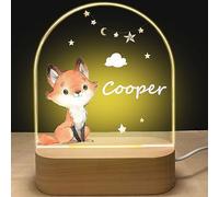 GOMOVING Personalised Baby Girls Night Light with Name and Date, Birthday Gift for Girls and Boys, Cute Night Light, Practical Gift for Children