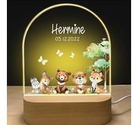 GOMOVING Personalised Baby Night Light, Customisable with Name and Date for Baby Girl or Boy, Cute Bedroom Light