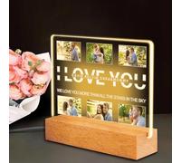 GOMOVING Personalised Gifts - Customised Acrylic Night Light with His/Her Photo, Boyfriend Girlfriend Birthday Gifts, Anniversary Memorial Gift for Couples - Christmas Gifts/Graduation Gifts for Him