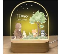 GOMOVING Personalised Newborn Night Light with Name and Date - Unique Baby Boy and Girl Christening Gifts, Bedroom Decorations