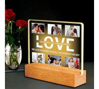 GOMOVING Personalised Photo Gifts for Him and Her- Customised Acrylic Night Lights with Girlfriend Boyfriend, Christmas Birthday Gift for Couple, Romantic Anniversary Memorial Gift for Wife Husband