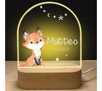GOMOVING Personalized Night Light with Name and Date of Birth, Custom Lamp with Animals for Bedroom Baby Boys and Baby Girls as Christmas Birthday Gift, Christening Gifts for Baby Boy,Baby Night Light