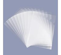 GOMRQING Clear Document Folder Copy Safe Project Pockets fits 8.5x11 Letter Size US Paper,L-Type Plastic Clear Paper Sleeves Protector Resume File Poly Jacket Folders Organizer in Transparent 100 Pack