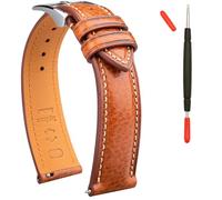 Gomvadr Italian Leather Watch Band Tuscany Natural Vegetable-Tanned Top Grain Genuine Leather Strap,18mm 19mm 20mm 21mm 22mm XL XXL Quick Release Replacement Watch Bands for Men and Women Thick and