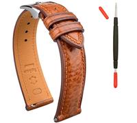 Gomvadr Italian Leather Watch Band Tuscany Natural Vegetable-Tanned Top Grain Genuine Leather Strap,18mm 19mm 20mm 21mm 22mm XL XXL Quick Release Replacement Watch Bands for Men and Women Thick and