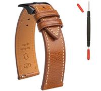 Gomvadr Italian leather Watch Bands Tuscany Vegetable-Tanned Full Grain Genuine Leather Watch Bracelets,Watch Band Replacements Quick Release Watch Straps for Men and Women 18mm 20mm 21mm 22mm, Cognac