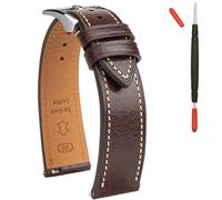 Gomvadr Italian leather Watch Bands Tuscany Vegetable-Tanned Full Grain Genuine Leather Watch Bracelets,Watch Band Replacements Quick Release Watch Straps for Men and Women 18mm 20mm 21mm 22mm (Coffee