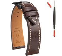 Gomvadr Italian leather Watch Bands Tuscany Vegetable-Tanned Full Grain Genuine Leather Watch Bracelets,Watch Band Replacements Quick Release Watch Straps for Men and Women 18mm 20mm 21mm 22mm (Coffee