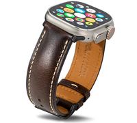 Gomvadr Leather Bands Vintage Bracelet Compatible with Apple Watch Leather Band 38 mm 40 mm 41 mm 42 mm 44 mm 45 mm 49 mm, Replacement Straps for Men Ultra Series 9 8 7 6 5 4 3 2 1